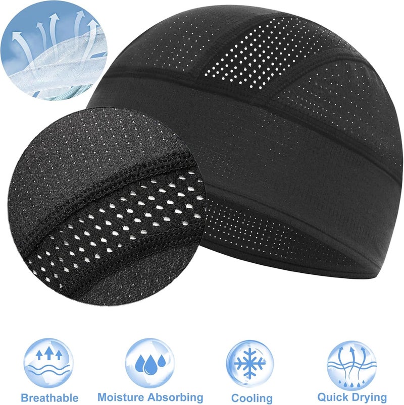 vidsel Skull Cap Cooling Helmet Liner Beanie Breathable Mesh Sweat Wicking Cycling Running Hat for Men Women - Image 4